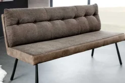 Moderne Sitzbank BIG GEORGE 160cm taupe Flachgewebe Taschenfederkern schwarz