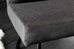Moderne Sitzbank BIG GEORGE 160cm anthrazit Samt Strukturstoff Taschenfederkern schwarz