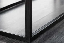 Moderne Sitzbank PETIT BEAUTÉ 110cm senfgelb Samt schwarzes Metallgestell
