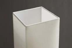 Moderne Stehlampe AGAPUNE 120cm weiß hellbraun Bambusfuß Stoffschirm