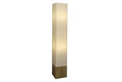 Moderne Stehlampe AGAPUNE 120cm weiß hellbraun Bambusfuß Stoffschirm