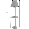 Moderne Stehlampe Beistelltisch SERVANT 175cm schwarz Metall rund