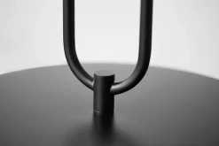 Moderne Stehlampe Beistelltisch SERVANT 175cm schwarz Metall rund