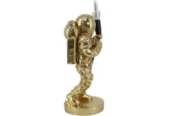 Moderne Tischlampe ASTRONAUT 40cm gold Skulptur handmade