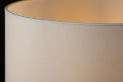 Moderne Tischlampe CLASSIC 45cm transparent recyceltes Glas weiß Stoffschirm