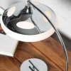 Moderne Tischlampe LUNA LOGO 45cm silber verchromt Tischleuchte