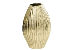 Moderne Vase ELEGANCE 35cm gold antik Metall Hammerschlag Design