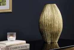 Moderne Vase ELEGANCE 35cm gold antik Metall Hammerschlag Design