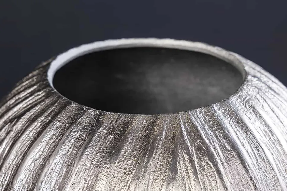 Moderne Vase ELEGANCE 25cm silber Hammerschlag Design