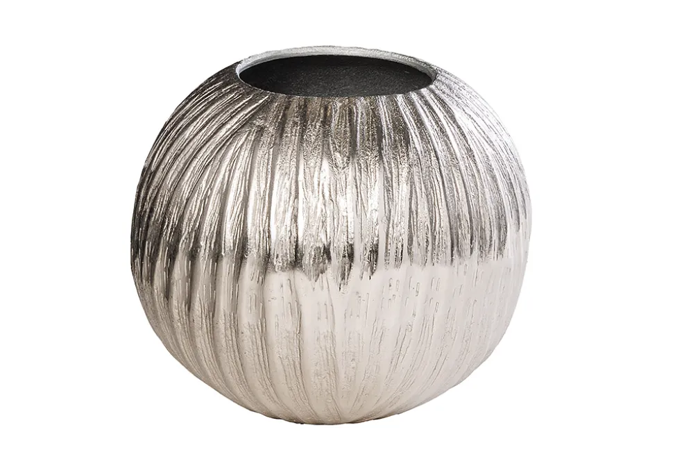 Moderne Vase ELEGANCE 25cm silber Hammerschlag Design