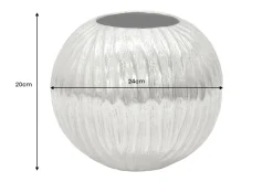 Moderne Vase ELEGANCE 25cm silber Hammerschlag Design
