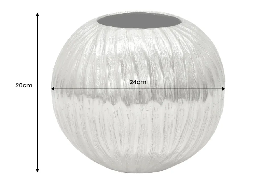 Moderne Vase ELEGANCE 25cm silber Hammerschlag Design