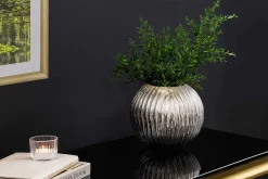 Moderne Vase ELEGANCE 25cm silber Hammerschlag Design