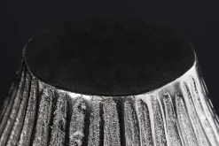 Moderne Vase ELEGANCE 35cm silber Metall Hammerschlag Design