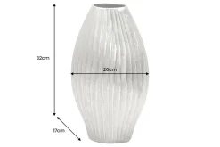 Moderne Vase ELEGANCE 35cm silber Metall Hammerschlag Design