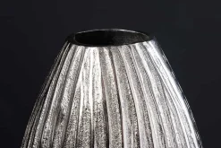 Moderne Vase ELEGANCE 35cm silber Metall Hammerschlag Design