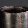 Moderne Vase PRECIOUS 50cm schwarz gold Metall Hammerschlag Design