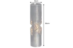 Moderne Vase PRECIOUS 50cm schwarz gold Metall Hammerschlag Design