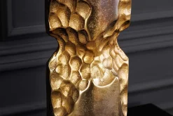 Moderne Vase PRECIOUS 50cm schwarz gold Metall Hammerschlag Design