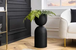 Moderne Vase SANDGLASS L 55cm schwarz Eisen handmade beidseitig nutzbar
