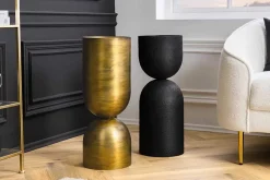 Moderne Vase SANDGLASS L 55cm schwarz Eisen handmade beidseitig nutzbar