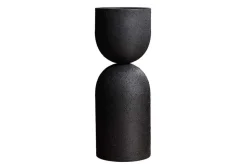 Moderne Vase SANDGLASS L 55cm schwarz Eisen handmade beidseitig nutzbar