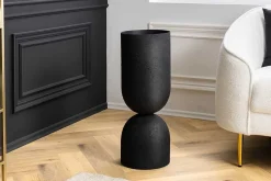 Moderne Vase SANDGLASS L 55cm schwarz Eisen handmade beidseitig nutzbar