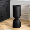 Moderne Vase SANDGLASS XL 70cm schwarz Eisen handmade beidseitig nutzbar