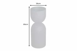 Moderne Vase SANDGLASS XL 70cm schwarz Eisen handmade beidseitig nutzbar