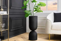 Moderne Vase SANDGLASS XL 70cm schwarz Eisen handmade beidseitig nutzbar