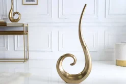 Moderne Vase WAVE XL 106cm gold Aluminium poliert Dekoration