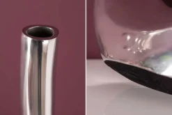 Moderne Vase WAVE XL 106cm silber Aluminium poliert Dekoration