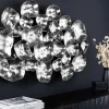 Moderne Wanddekoration VARIATION 105cm silber Metall handmade