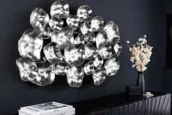 Moderne Wanddekoration VARIATION 105cm silber Metall handmade