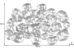 Moderne Wanddekoration VARIATION 105cm silber Metall handmade