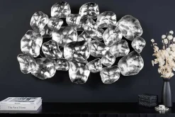 Moderne Wanddekoration VARIATION 105cm silber Metall handmade