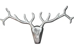 Moderne Wanddekoration VEADO 100cm silber Hirschgeweih
