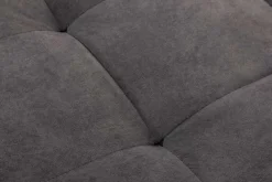 Moderne Wohnlandschaft KENT 220cm grau Samt Ecksofa Federkern inkl. Hocker und Kissen