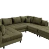 Moderne XXL Wohnlandschaft KENT 305cm grün Cord Bigsofa inkl. Hocker Federkern