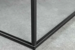 Moderner Couchtisch ARCHITECTURE 60cm weiß Marmor-Design Metallgestell