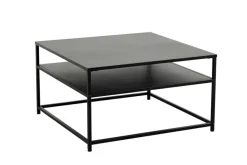 Moderner Couchtisch DURA STEEL 70cm schwarz Metall mit Ablagefach