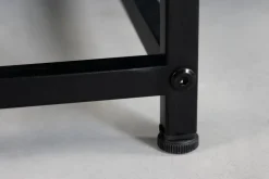 Moderner Couchtisch DURA STEEL 70cm schwarz Metall mit Ablagefach