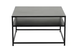Moderner Couchtisch DURA STEEL 70cm schwarz Metall mit Ablagefach