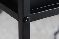 Moderner Couchtisch DURA STEEL 70cm schwarz Metall mit Ablagefach