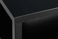 Moderner Couchtisch DURA STEEL 70cm schwarz Metall mit Ablagefach