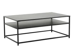 Moderner Couchtisch DURA STEEL 100cm schwarz Metall mit Ablagefach