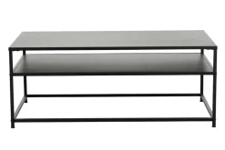 Moderner Couchtisch DURA STEEL 100cm schwarz Metall mit Ablagefach