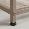 Moderner Couchtisch DURA STEEL 70cm greige Metall mit Ablagefach