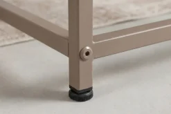 Moderner Couchtisch DURA STEEL 70cm greige Metall mit Ablagefach