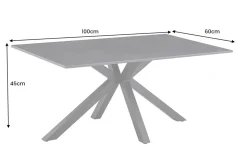 Moderner Couchtisch GALAXIE 100cm anthrazit Keramik schwarz Metall Sterngestell